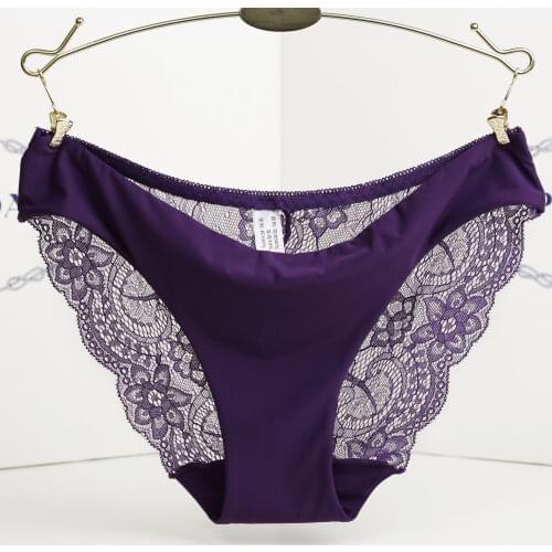 Womans panties sexy lace briefs cotton low-Rise knickers transparent underpants plus size lingerie Intimates Dropshipping