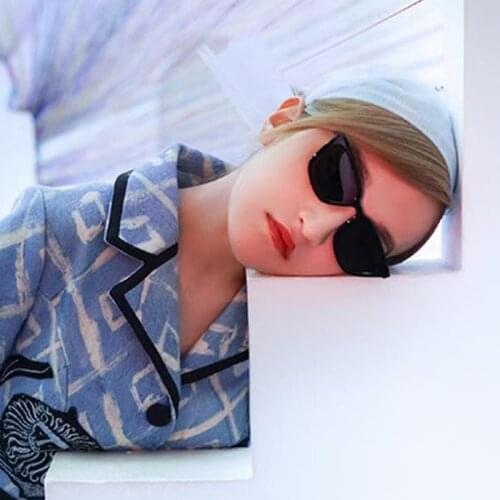 HKNA Vintage Cat Eye Sunglasses Women 2021 Small Cateye Sun Glasses for Women Luxury Shades Glasses Retro Lentes De Sol Mujer