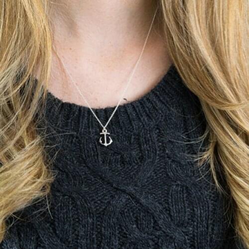 KBJW light weight hook pendant necklace ecofriendly alloy charm anchor shape pendant jewelry necklaces for women girl