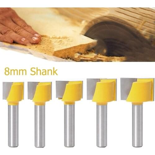 1 Pcs Router Bit CNC Milling Cutter Head W/ 8mm Shank Engraving Bit Carbide For Cleaning Bottom Wood Cutting Tools Accessories