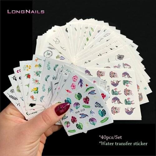 6.3*5.4cm Dreamcatcher Water Transfer Stickers 14/30/40 Aqua Transferred Decals Leaves Rose DIY Art Nail Water Stickers NL77-079