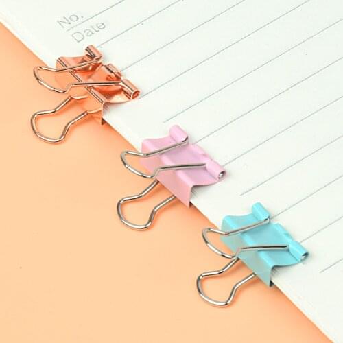72PCS/Box Cute Green Pink Gold Metal Paper Clip Decorative Bookmark Binder File Clips School Office Stationery Accessories