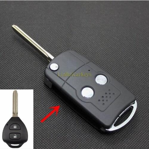 PINECONE for TOYOTA COROLLA YARIS CAMRY HILUX RAV4 Car Key Case 2 Buttons Toy43 Blade Modified Remote Key ABS Shell 1PC