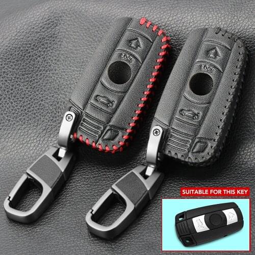 Remote Key Shell For BMW E61 E90 E82 E70 E71 E87 E88 E89 X5 X6 For 1 3 5 6 Series Leather 3 Button Smart Car Key Case Cover