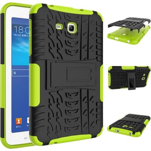 Tablet Case for Samsung Galaxy Tab 3 Lite 7.0 T110 TPU and PC Tire Patterned Cover for Samsung SM-T111 T113 T116 Funda+Gift