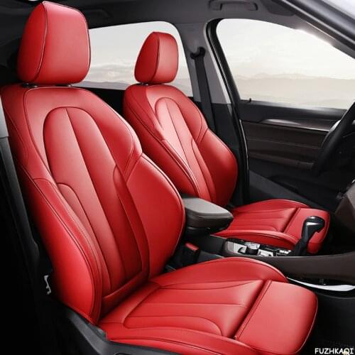 FUZHKAQI Custom Leather car seat cover For KIA Sportage Optima Cerato Forte Soul RIO K4 K5 KX3 KX5 KX7 KX CROSS auto seats cover