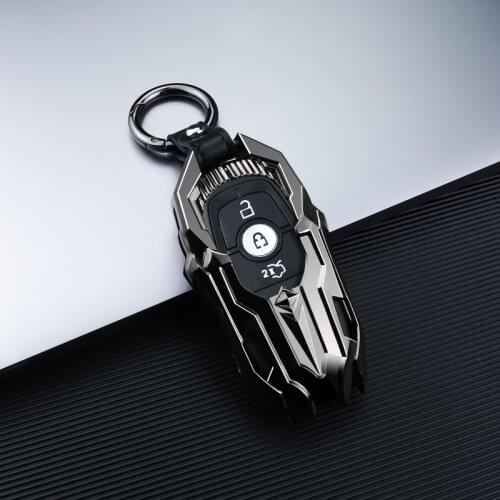 Zinc Alloy Car Key Case Key Cover For Ford Fusion Mondeo Mustang Edge Expedition EXplorer F-150 F-250 F-350 2018 2019 3button