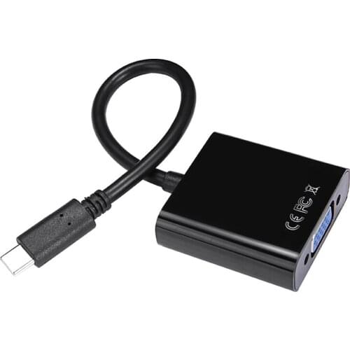USB 3.1 Type-C to VGA Converter Cable Projector Adapter Compatible for MacBook Chromebook Type C to Female VGA Adapter Cable