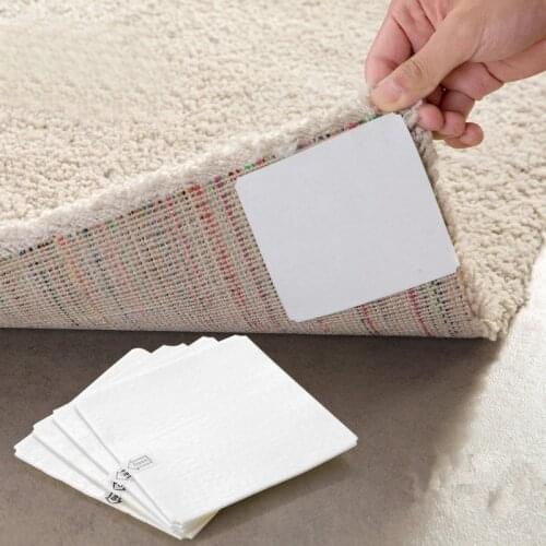 4pcs/set Non-woven Fabric Fixed Carpet Adhesive Double-sided Tape Strong Carpet Adhesive Stickers Non-slip Adhesive Ground Tape