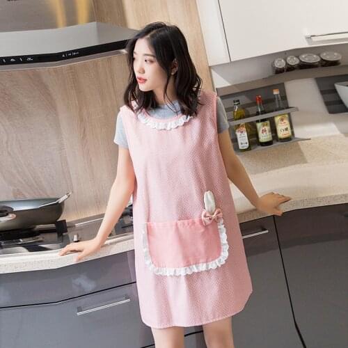 Korean fashion vest apron kitchen oil resistant cute princess adult female home service sleeveless home apron