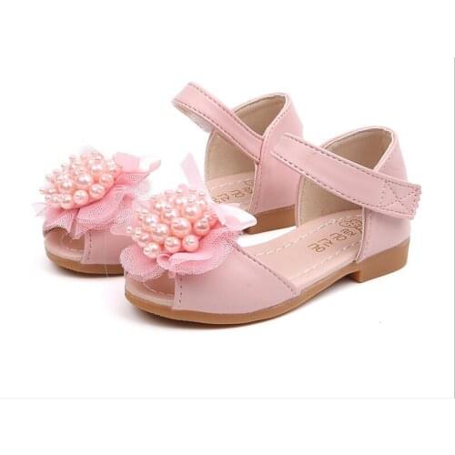 Summer Kids Shoes Lace flower Fashion Leathers Sweet Children Sandals For Girls Toddler Baby Breathable Hoolow Out Bow Shoes