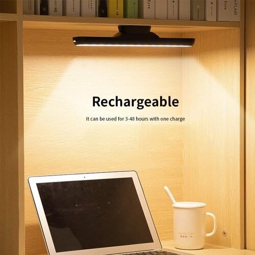 Magnetic Table Lamp Hanging Wireless Touch LED Desk Lamp Home Cabinet Study Reading Lamp Stepless Dimming USB Night Light
