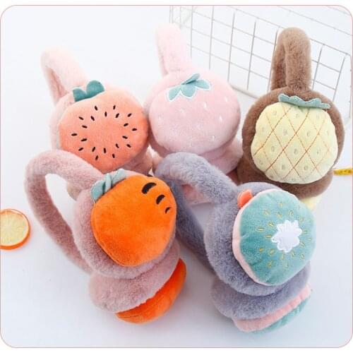 Cute Fruit Plush Earmuff Warm Ear Muffs Headphones Girls Earmuffs Boy Fur Earphone Winter Ear Warmers Protector Gift for Kids