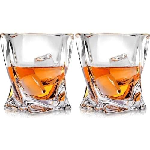 Set of 2-320ml Clear Crystal Whiskey Glass Glassware for Whiskey Beer Drinking Cup Wine Glass