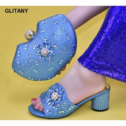 New Arrival African Shoes and Bag Set for Party Italian Wedding Shoe and Bag Set for Party In Women Plus Size Shoes Women Heel