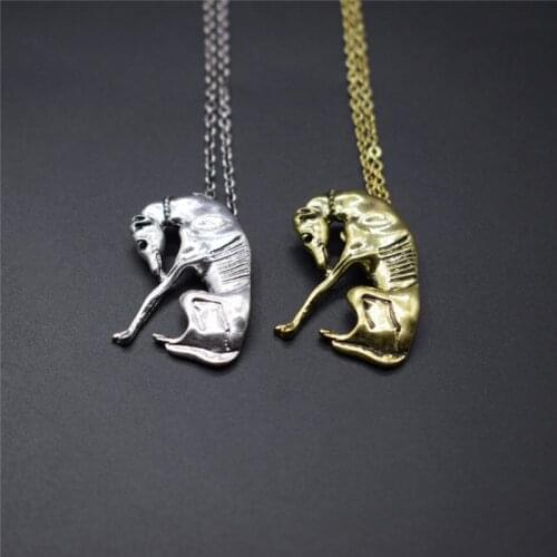 New Vintage Trendy Italian Greyhound Necklace Fashion SLOUGHI Jewellery Spanish Grey Hhound Whippet Pendant Necklace Women