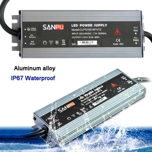 Lighting transformer IP67 AC110V-240V to DC12V 24V Power Supply Adapter 45W/60W/100W/120W/150W/200W/250W/300W