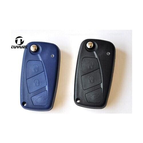 Flip Remote Key Shell for Fiat Punto Ducato Stilo Panda Idea Doblo Bravo 3 Buttons Car Key Blanks Case