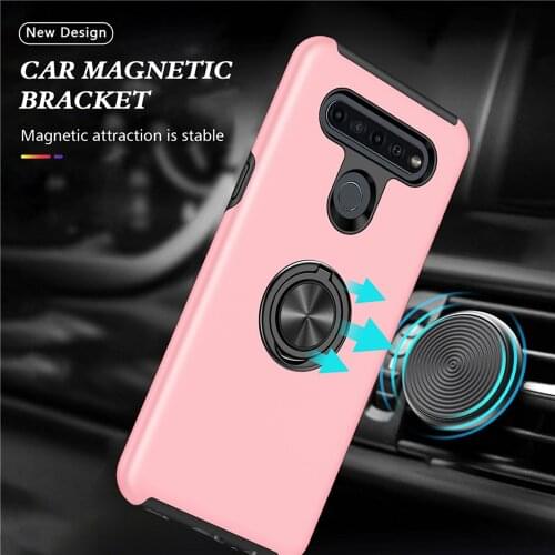 For LG K51S Shockproof Case Bumper Finger Ring Back Phone Shell LG K41S K41 S Stand Cover for LG K51S K 51 41 S Luxury Case
