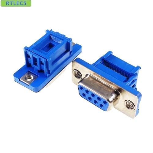 D-sub connector IDC type 9Pin Female blue insulator Rohs free shipping 200pcs by UPS