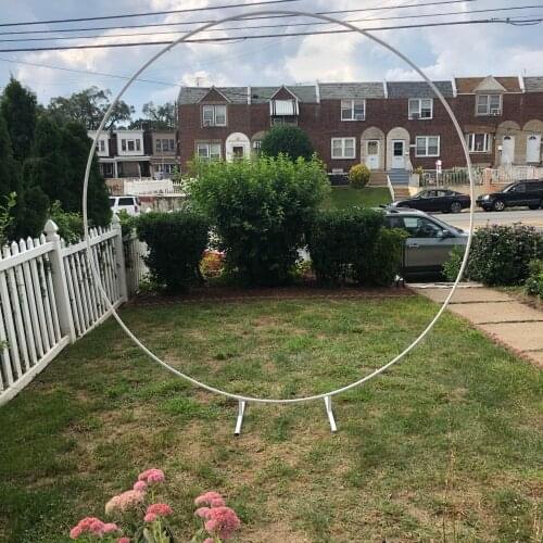 Circle wedding props birthday decor wrought iron round ring arch backdrop round arch lawn artificial flower row stand wall shelf