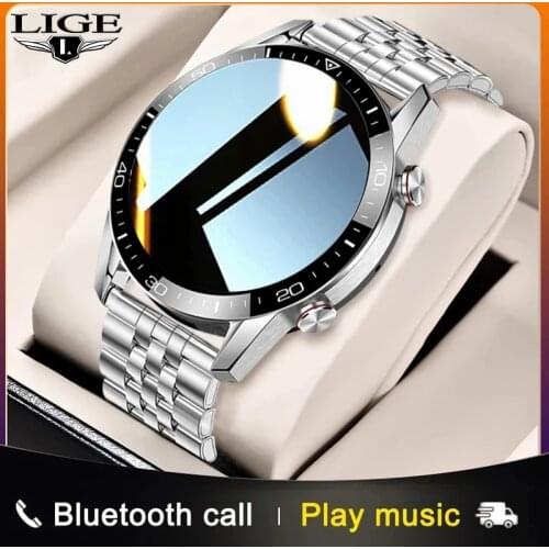 LIGE Smart Watch Men Bluetooth Call Full Touch Screen Waterproof Smartwatch For Android IOS Sport Fitness Tracker Watch relogio