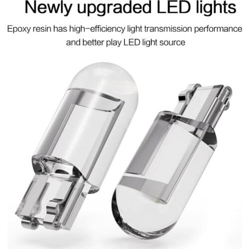 2PCS Led W5W T10 COB Glass Car Light Bulb Auto Automobiles Clearance Reading Dome Wedge License Plate Lamp DRL Car Styling 12V