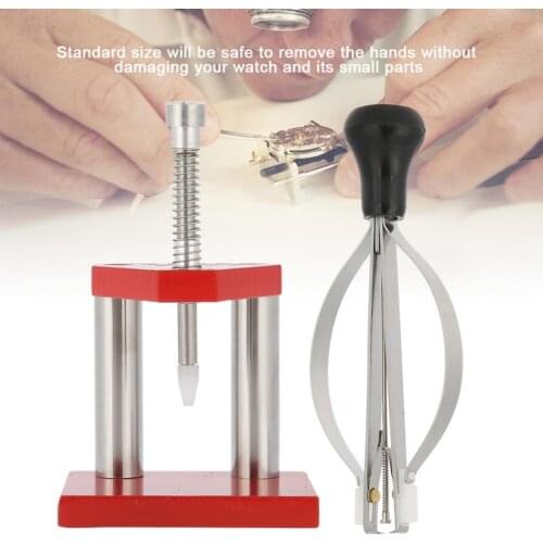 Red Watch Tool Hand Plunger Puller Remover Hand Set Fitter Solid Alloy Steel Watch Repair Tool Kit With 10 Plastic Dies