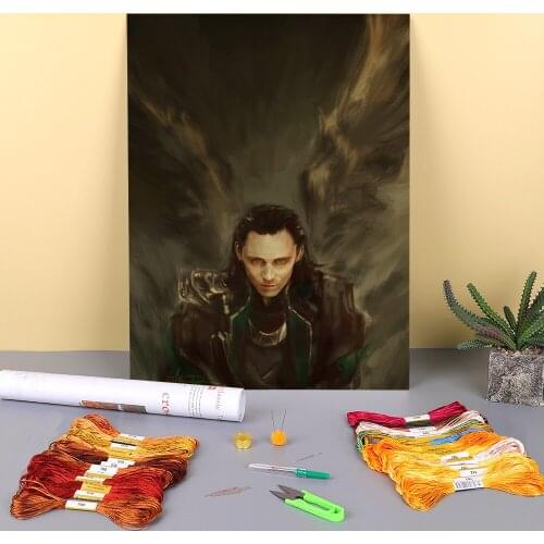 Portrait Descension Printed Water-Soluble Canvas 11CT Cross-Stitch Patterns DIY Embroidery DMC Threads Sewing Adults