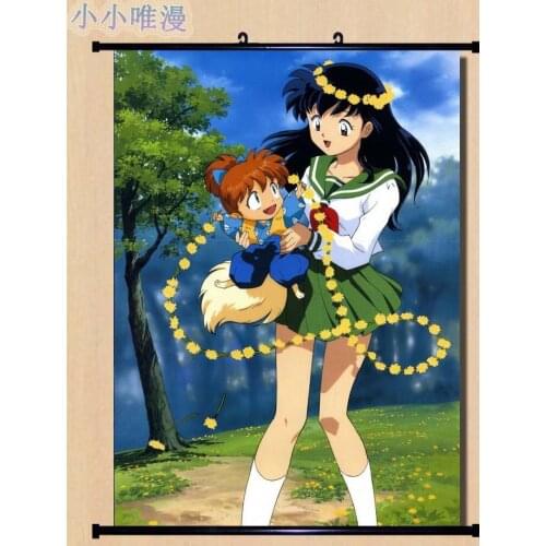 Japanese Anime Inuyasha Higurashi Kagome & KAGURA & Bankotsu & Suikotsu Home Decor Wall Scroll Poster Decorative Pictures