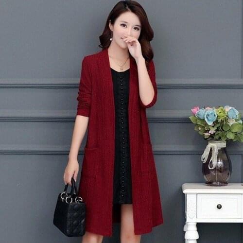 Loose Large Size Sweater Women Spring Autumn Shawl Mid-lenth Thin Cardigan Sweater Tops Long-sleeved Casual Outside Sweater A235