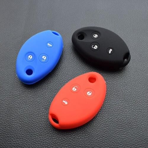 10 units Silicone rubber car key case cover For Citroen Xsara Picasso C8 C5 Berlingo 3 button Remote key case keychain protected