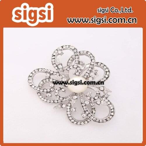 100pcs 50mm Crystal Pearl Wedding Brooch Embellishment Bouquet Pearl Brooches Bridal Dress Sash Cake Neckalce