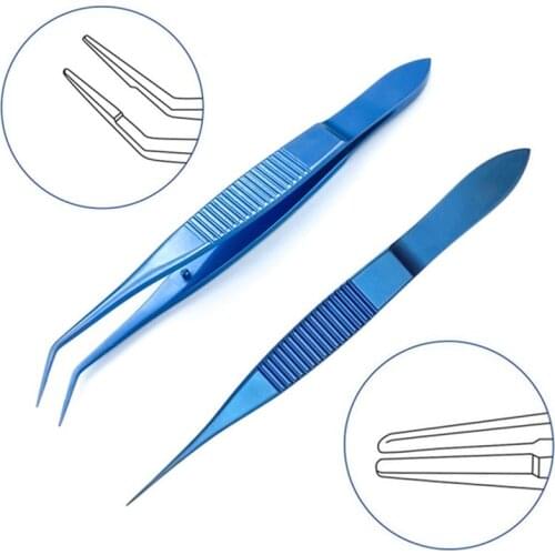 102mm Straight Angle Tying Forcep Standard Tip 0.3mm Ophthalmic Surgical Instrument