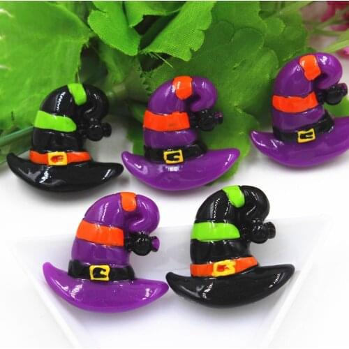 30pcs/lot about 25MM flat back resin Halloween hat DIY resin cabochons accessories