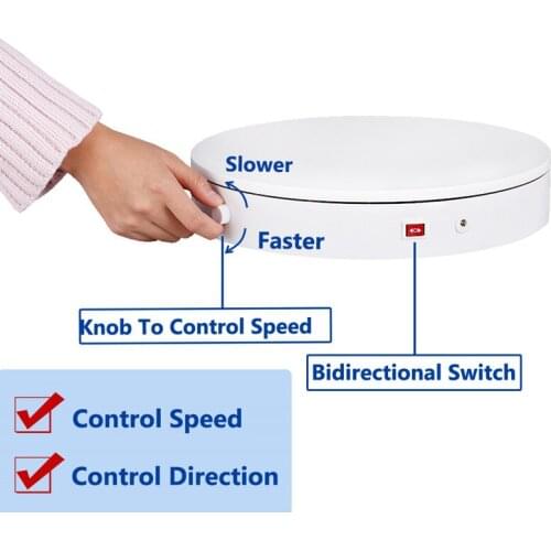 32cm 360 Degree Rotation Electric Rotating Turntable Photography Turntable rotatable Display Stand Knob Control Speed regulation