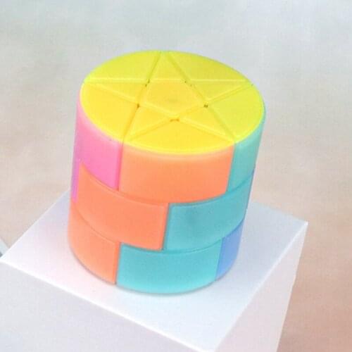 3x3 rainbow Cylinder Magic Cube Magenetique Puzzle 3x3x3 cubo magico educational Toys for students 7 Colorful Star Octagon