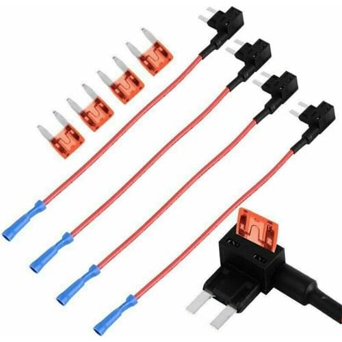 4Set Car Fuse Box Add A Circuit Mini Blade 10A Fuse Splice Holder Fuses Tap Fusible Alarm Accessories Plug-In Parts