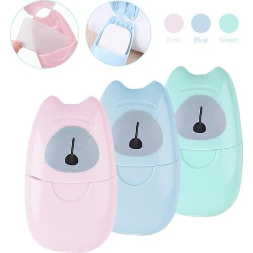 50Pcs/Box Paper Cleaning Soaps Portable Hand Wash Soap Papers Scented Slice Washing Hand Bath Travel Scented Foaming Small Soap