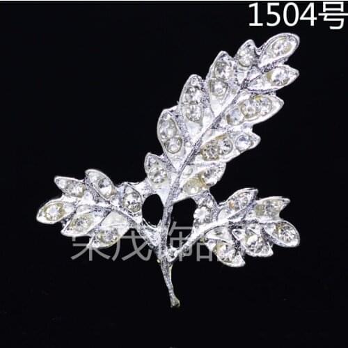 50PCS 27*25mm Silver color Fashion Crystal Leaf Charms Tree Leaf Charms Pendants fit Bracelet Necklace Jewelry Findings