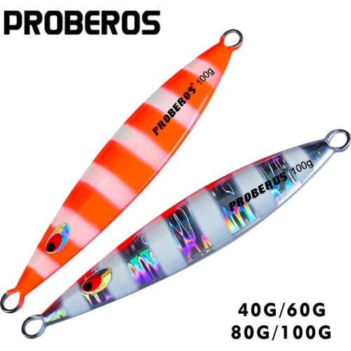 40g-60g-80g-100g 6PC Metal Fishing Lure Artificial Lead Baits Hard Wobblers Tackle With 3D Eyes 2019 PRO BEROS Style