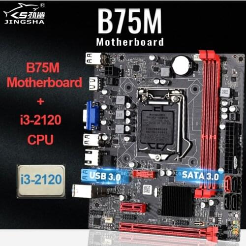 B75M desktop motherboard B75 LGA1155 for i3 i5 i7 CPU support ddr3 memory up 16GB with Intel Core i3 2120 Processor