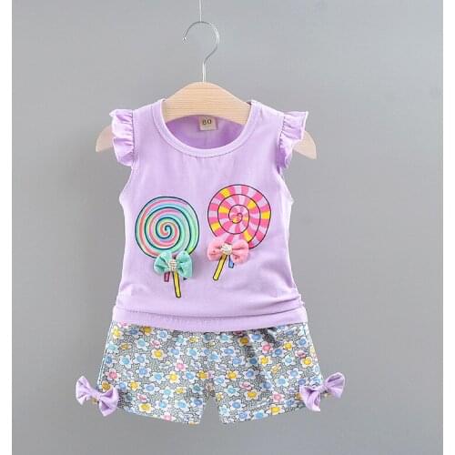 2021 new Korean edition girls' summer dress childrens set girls' high quality short sleeve fashion 2 set 0-4 years old