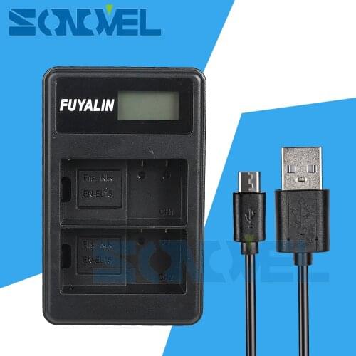 USB LCD Dual Battery Charger EN-EL15 for Nikon EN-EL15a D7500 D7200 D7100 D7000 D810a D810 D800 D800E D750 D610 D600 V1 MH-25