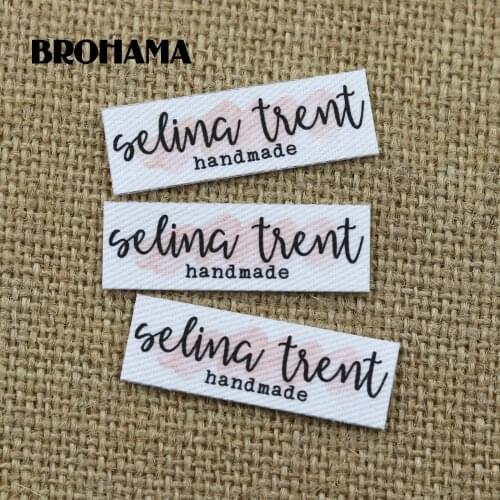 120 piece Custom logo labels, Name ironing label, Custom Clothing tags, Organic Cotton Labels