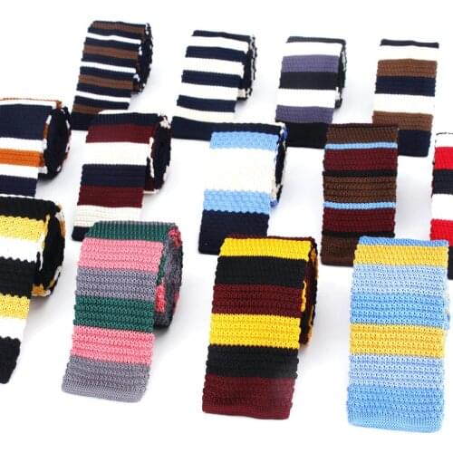 Brand New Design Fashion Knit Tie For Men Slim Knitted Neck Ties Cravate Narrow Skinny Necktie For Men Wedding Party Stripe Ties