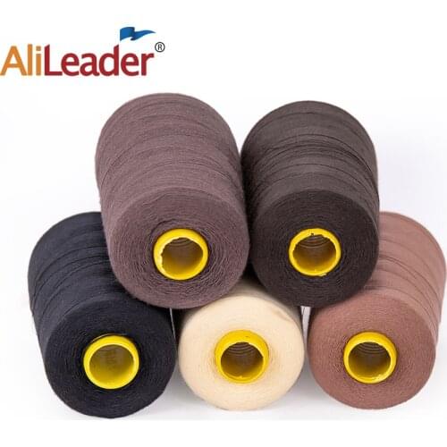 Alileader Black brown cotton thread Nylon wire long line hairs weave thread Suitable sewing mesh caps hair Wig extension tools