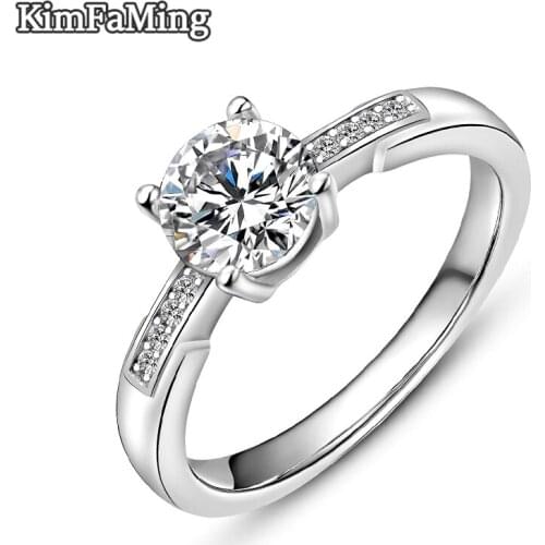 Beautiful Women Silver Rings Wedding Bands in Fine Sparking Stone Jewelry Aniversary GR093