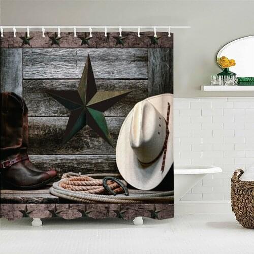 Creative Shower Curtain Printed Cowboy Waterproof Bathroom Shower Curtain Home Decor Polyester Bath Shower Curtain With Hooks