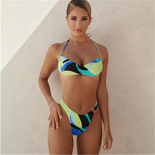 Geometric Print Bikini 2021 Sexy Swimwear Women Swimsuit Female Two Pieces Bikini Set Bather Bathing Suit Summer Beach Wear Swim